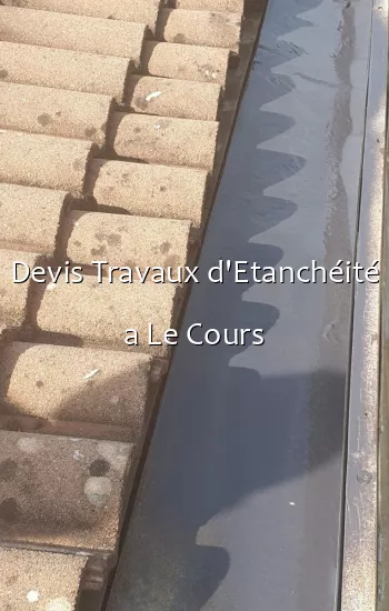 Devis Travaux d'Etanchéité a Le Cours