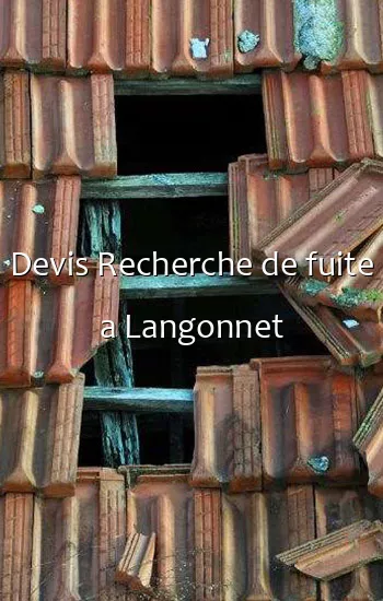 Devis Recherche de fuite a Langonnet